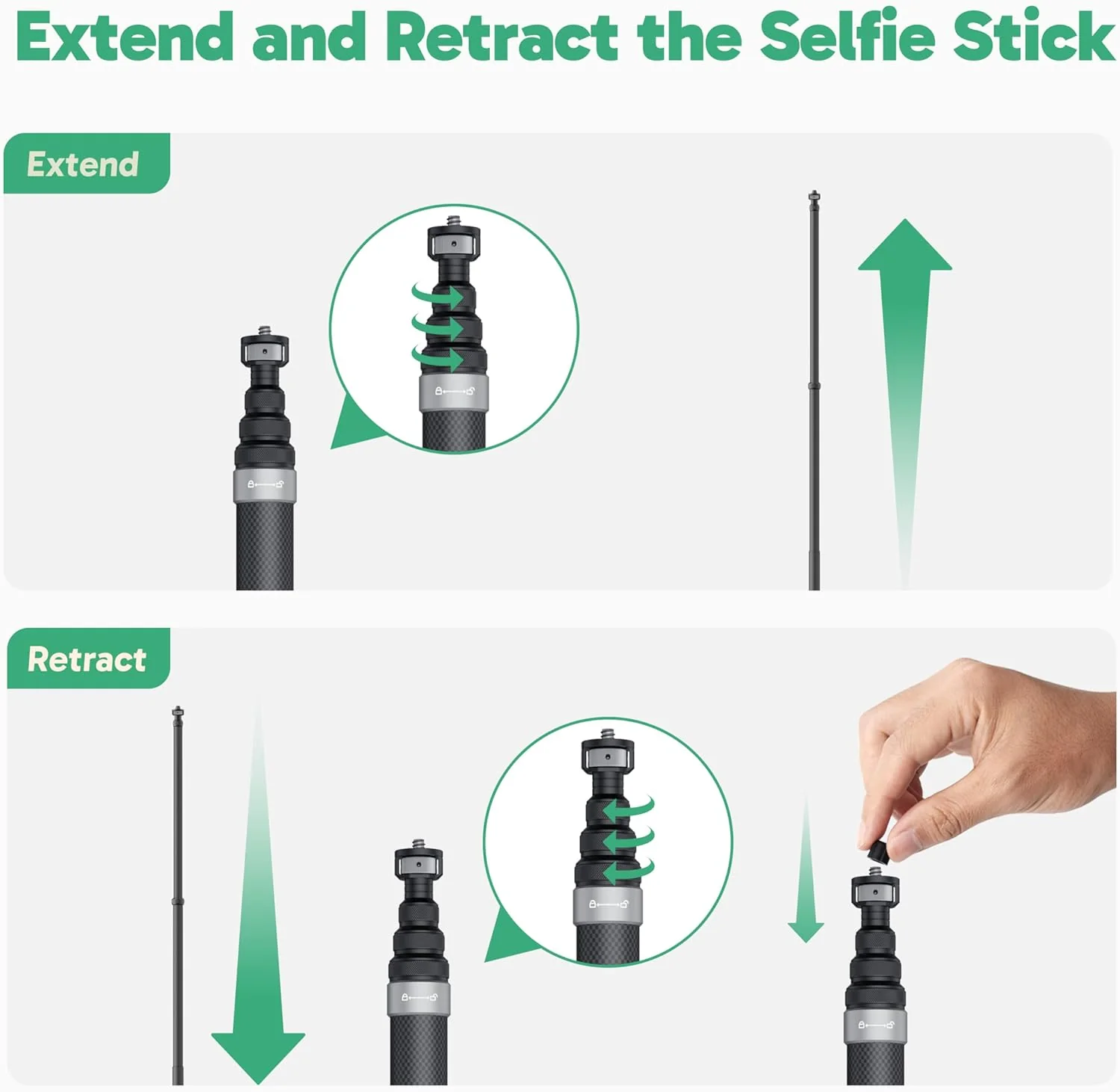 AKASO 118"/3m Invisible Selfie Stick - Image 6