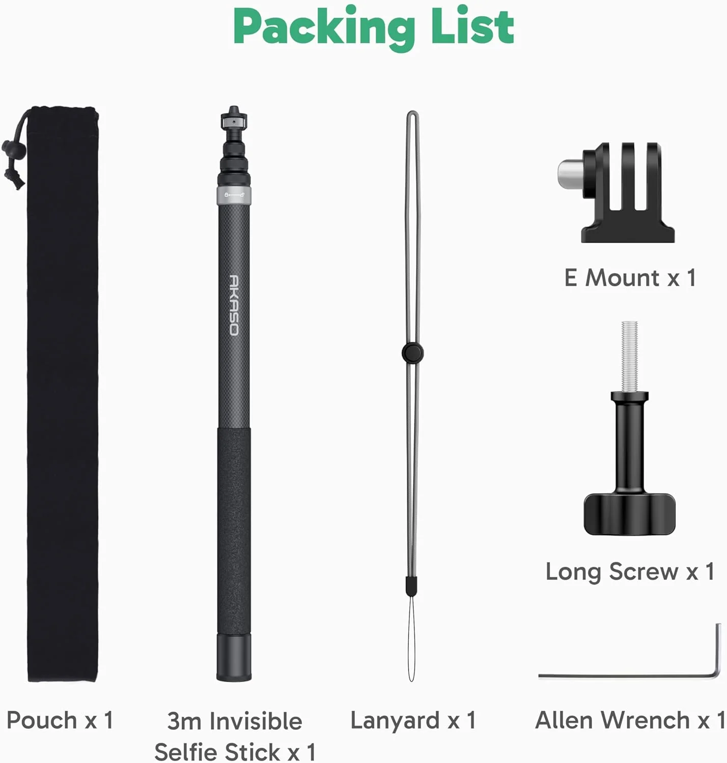 AKASO 118"/3m Invisible Selfie Stick - Image 9
