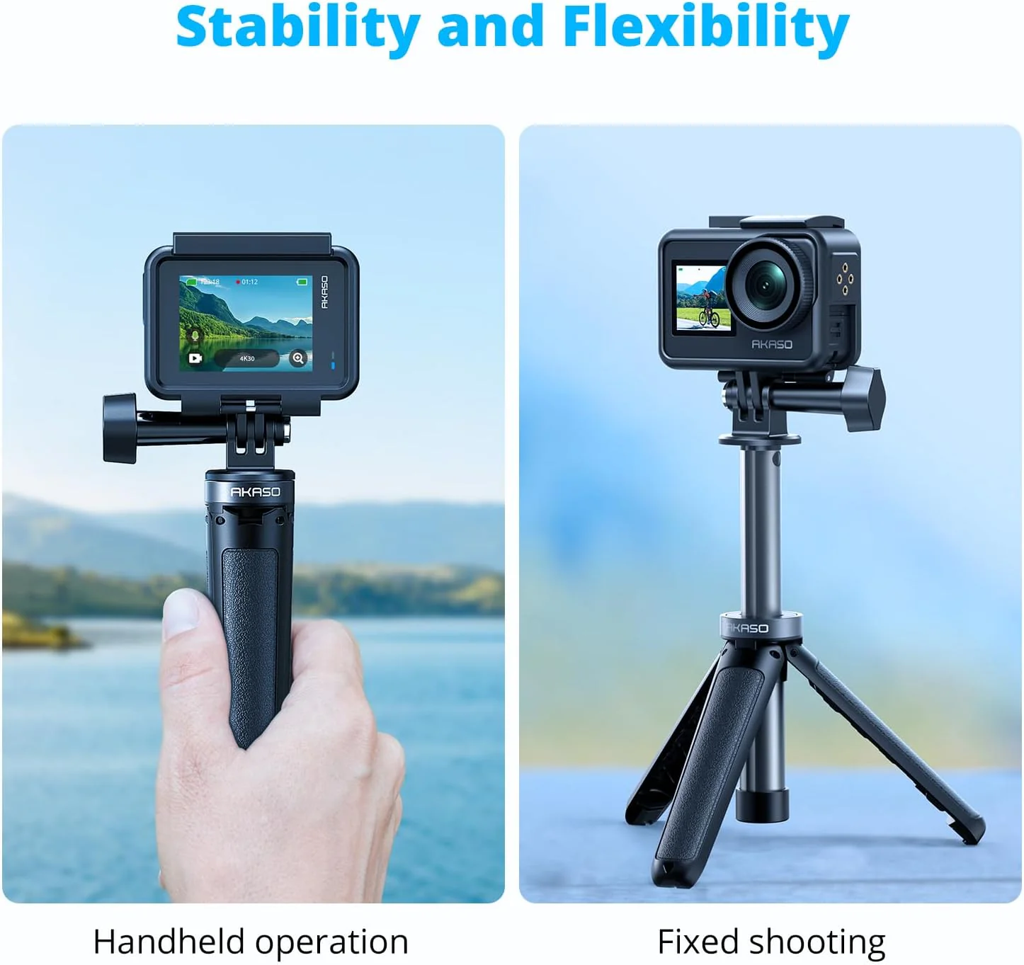 AKASO 22cm Selfie Stick Tripod - Image 4