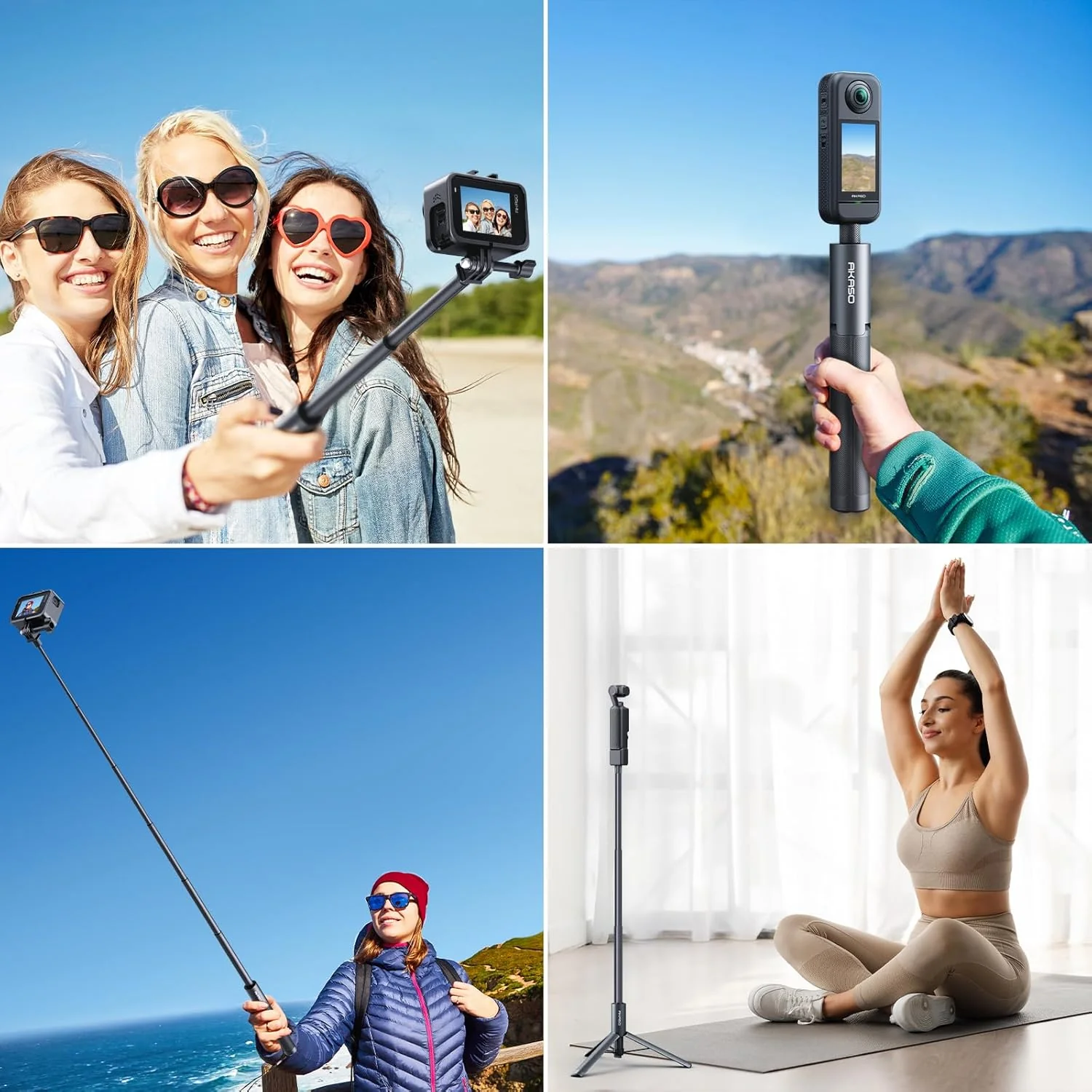 AKASO 47.2"/120cm Invisible Selfie Stick Tripod - Image 7
