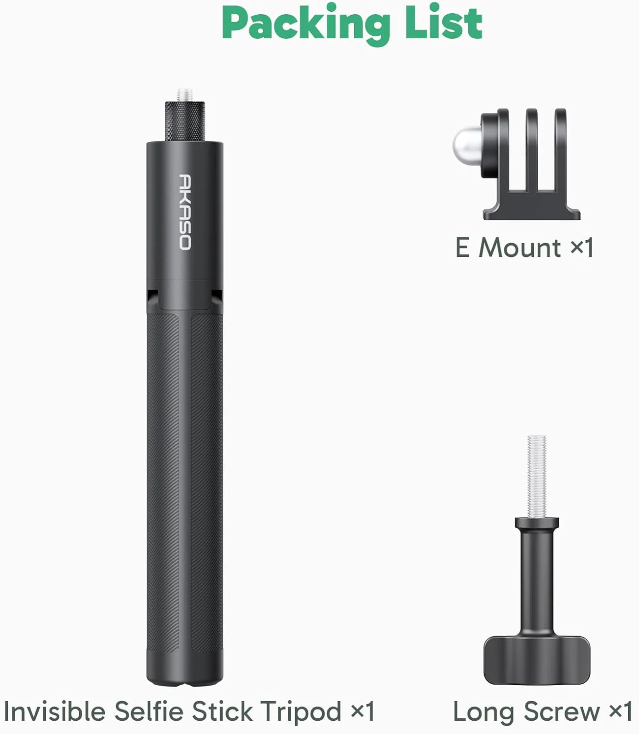 AKASO 47.2"/120cm Invisible Selfie Stick Tripod - Image 9