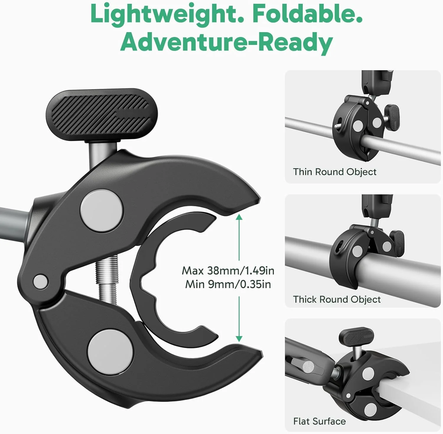 AKASO Action Camera Handlebar Clamp Mount - Image 3