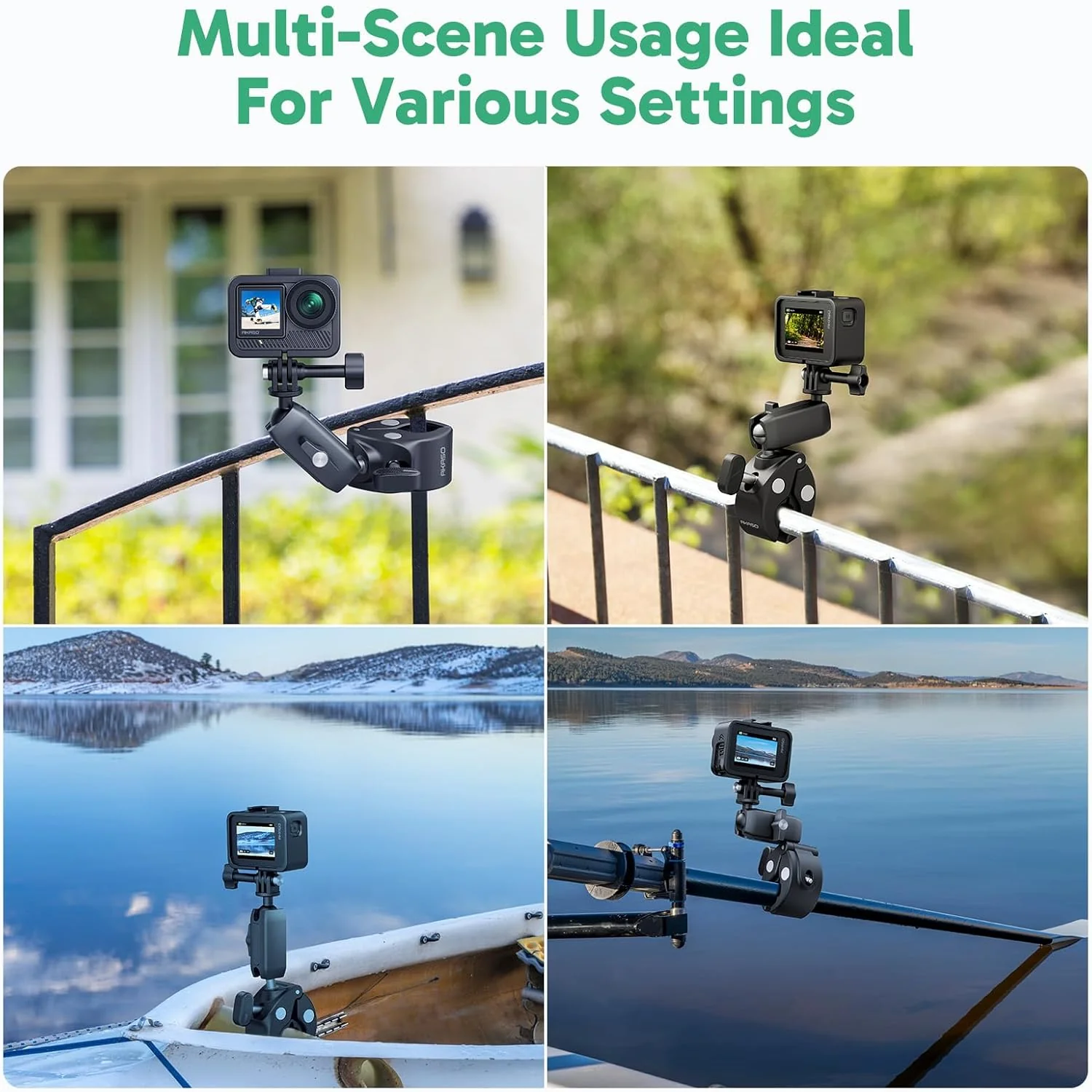 AKASO Action Camera Handlebar Clamp Mount - Image 7