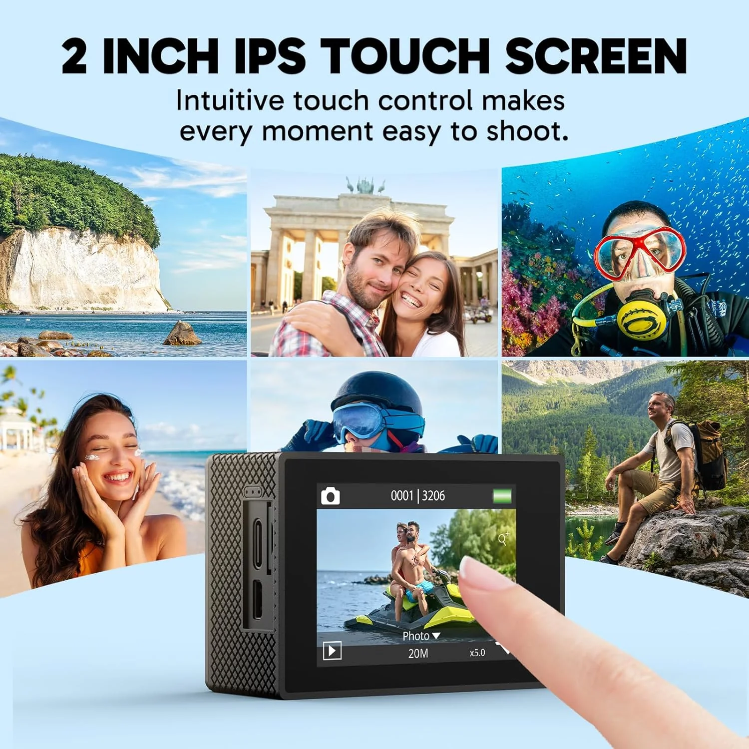 AKASO EK7000 Pro 4K30fps Action Camera with Touch Screen EIS 131ft Waterproof Underwater Camera Remote Control 5X Zoom with Helmet Accessories Kit (Standalone) - Image 6