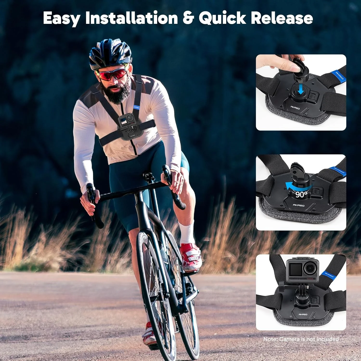 AKASO Quick Release Adjustable Chest Mount Harness Strap - Image 3
