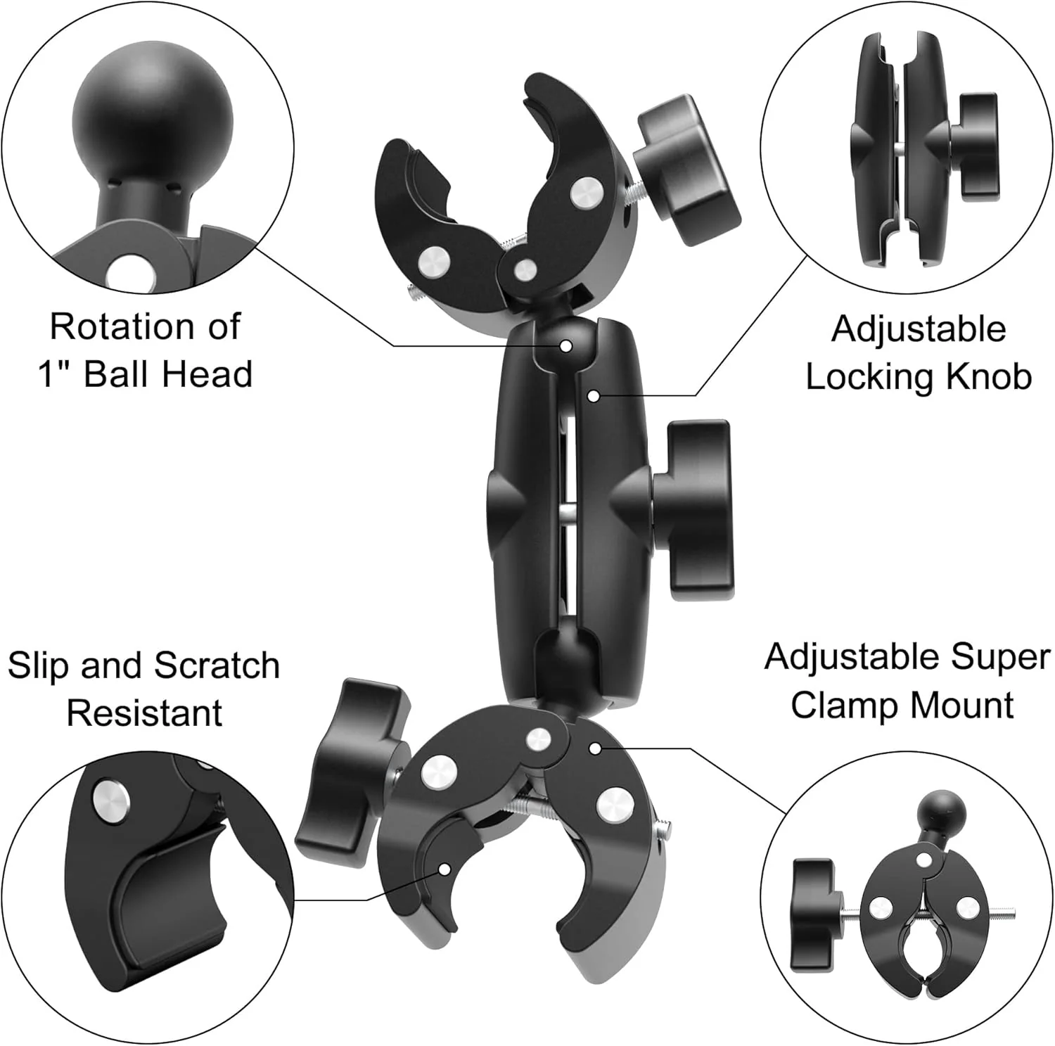Dual-Ball Crab Clamp Handlebar Mount - Image 3