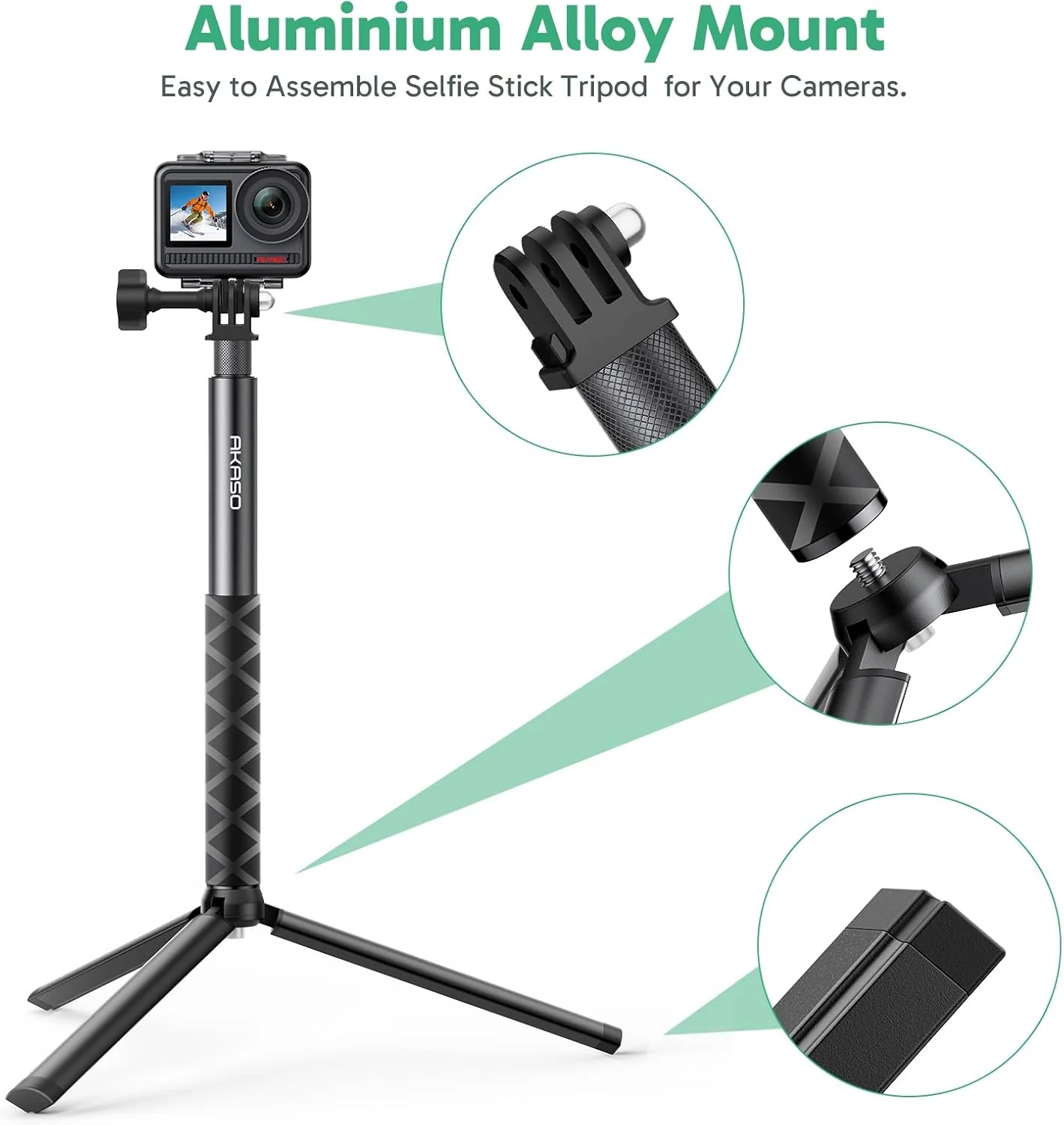 Akaso 120cm Selfie Stick Tripod - Image 5